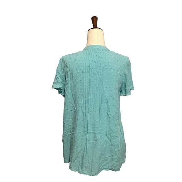 Soft Surroundings Blue Textured Rayon Tunic Top - Picture 4 of 7